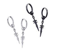 UKCOCO 4piezas Pendientes De Pareja Estilo Hip Hop Accesorio De Moda Para Hombre y Mujer Diseño De Clip Para Usar Eventos Casuales Noche