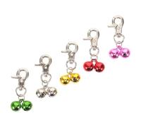 UKCOCO 5 Campanillas para Collar de Perro Hebilla Metálica Mini Cascabeles de Colores Rojo Rosa Verde Níquel y Dorado para Mascotas Pequeñas Seguridad Sonora y Decoración Ligera