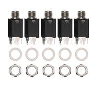 UKCOCO 5 conectores jack estéreo de 6,35 mm para cables de audio de | El conector de cable de audio garantiza una conexión segura, ideal para tomas mono de micrófono y tomas de pedal.