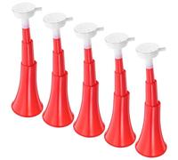 UKCOCO 5 Piezas Bocina Plegable de Fútbol Roja de Plástico, de Triple | Fiestas de Cumpleaños y Juegos de Graduación, Sonido Fuerte, Portátil, Fácil de Guardar, Uso para Aficionados