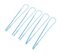 UKCOCO 5 Piezas Enhebrador de Bandas Elásticas de Plástico Azul, Dispositivo para Enhebrar Cordones y Cintas, Herramienta para Costura y Manualidades, Adecuado para Sudaderas y