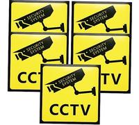 UKCOCO 5 piezas Etiquetas Adhesivas de Advertencia Cctv Horas para Videovigilancia Exterior Resistentes y Fáciles de Pegar Paquete de Unidades para Privada y Seguridad