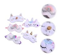 UKCOCO 5 piezas Máscara de Ojos de Peluche Unicornio Transpirable para Dormir Parche de Viaje Suave para Aliviar Fatiga y Mejorar Descanso