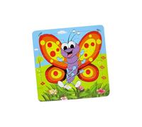 UKCOCO 5 Piezas Puzzle de Madera Infantil Animales Elefante Tigre Panda Mono Juguete Educativo Interactivo para Niñas Didáctico Montessori para Desarrollo Temprano