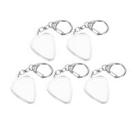 UKCOCO 5 Soportes para Púas de Guitarra Transparentes Llavero Estuche Portátil para Púas Acústicas y Eléctricas Caja Organizadora para Músicos y Accesorios de Instrumento