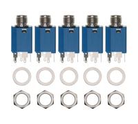 UKCOCO 5 unidades de conector jack estéreo de 6,35 mm, conector de cable | El conector de cable de audio garantiza una conexión segura, ideal para tomas mono de micrófono y tomas de pedal.
