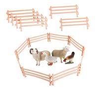 UKCOCO 50 Piezas Valla de Juguete Beige con Paneles Enlazables para Escenas de Granja Realistas Accesorios para y Corral de Figuras de Caballos