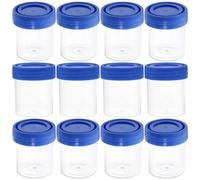 UKCOCO 50 Tazas de Plástico de 40 Ml con Tapa Recipientes para Pruebas Médicas Sellado Hermético con Etiqueta Mate para Registro Aptas para Muestras de Orina Saliva Color Aleatorio