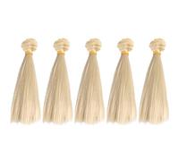 UKCOCO 5Pcs Heat Resistant Straight Hair Wig Handcraft DIY Doll Wigs Weft Hair Extensions 15cm