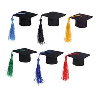 UKCOCO 5piezas Decoración de Sombrero de Doctorado Tapas de Botella de Vino de Doctorado Mini Tapas para Decorar Botellas de Cerveza Borlas Adorables