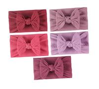 UKCOCO 5piezas Diademas Nailon Lazo de Textura Jacquard Morado Rosado y Morado Oscuro para Fiestas y Ocasiones Especiales