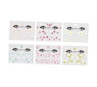 UKCOCO 6 Pegatinas de Maquillaje de Margarita Diseño Hermoso Color Aleatorio Impermeables y Seguras en Papel para Niñas y Mujeres en Rostro y Clavícula