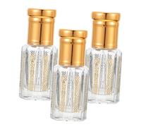 UKCOCO 6 piezas Botellas de Vidrio para Aceites Esenciales de Portátiles con Tapa Dorada Plana Diseño Sellado Fugas para Perfumes y Viajes