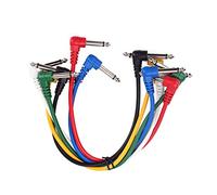 UKCOCO 6 piezas Cables Patch para Pedal de Guitarra con Conectores Profesionales Cableado de Cobre y Enchufes Ángulo para Transmisión de Señal Clara Amplificadores y Micrófonos