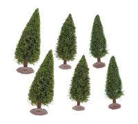 UKCOCO 6 Piezas de Árboles Miniatura Pino Modelo de Ciprés 12.5cm, 10cm y 9cm Color Verde Militar para Diorama y Paisaje DIY de Mesa de Arena