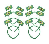 UKCOCO 6 Piezas Diadema Divertida para Aficionados al Fútbol Diseño de Bandera Brasileña, Material Fieltro y Pp, Cómoda para Celebraciones y Carnavales