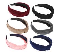 UKCOCO 6 piezas Diademas de Tela para Mujeres y Niñas Accesorios de Cabello con Diseño de Gris Oscuro Azul Marino Rosa Elegantes y Cómodas para