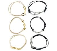 UKCOCO 6 piezas Gomas Pelo Pulsera Doradas Elásticas para Mujer Accesorio Moda Multifunción para Cabello y Muñeca Diseño Chic