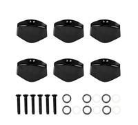 UKCOCO 6 Piezas Manijas Pequeñas Cuadradas Negras para Clavijas de Afinación Guitarra, Tapas de Afinador Metálicas Resistentes, Accesorios para Instrumentos Musicales, Uso en Guitarra