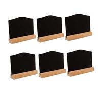 UKCOCO 6 piezas Mini Pizarra de Madera con Base de Doble Cara Tablero de Mensajes para Decoración Eventos Bares y Cocinas