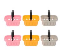 UKCOCO 6 Piezas Miniature Dollhouse Grocery Basket Compact Child-safe Mini Storage For Pretend Play Kitchen Educational Bread And Fruit Organizer In