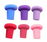 UKCOCO 6 piezas Tapones de Silicona para Botellas de Vino Herméticos y Reutilizables Diseño para Mantener y Decorar Mesa