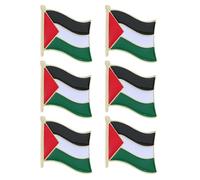 UKCOCO 6 pines de la bandera de Palestina - Broche de aleación con la bandera de Palestina para ropa y bufandas - Accesorio decorativo de solapa para expresar patriotismo