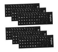 UKCOCO 6hojas Calcomanías De Teclado Inglés De Stickers Impermeables para Laptop y Escritorio Letras Blancas sobre Fondo Fácil Aplicación y Remoción para Aprender Idiomas