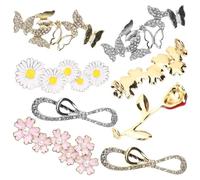 UKCOCO 7 Piezas de Dijes de Flores para Cordones de Zapatos Aleación y Rhinestone, Clips Decorativos Fáciles de Instalar para Zapatillas y Calzado Casual