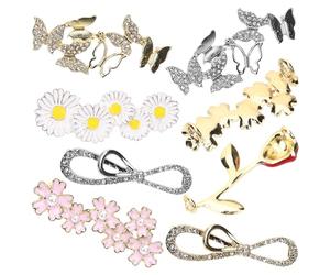 UKCOCO 7 Piezas de Dijes de Flores para Cordones de Zapatos Aleación y Rhinestone, Clips Decorativos Fáciles de Instalar para Zapatillas y Calzado Casual