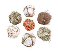 UKCOCO 7 Piezas Juguetes de Molar para Mascotas de Juguete de para Conejos Agapornis y Hámsters para Masticar y Hechas de Material Natural y Ecológico