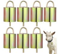 UKCOCO 8 Campanas Colgantes de Cobre para Ganado, Campana Ruidosa para Ovejas y Vacas, Tamaño 5, Diseño Artesanal Resistente para Uso en Granja y Pastoreo Exterior
