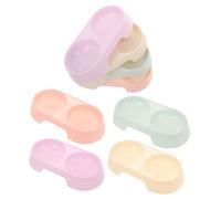 UKCOCO 8 Piezas Comedero para Gatos Antivuelco Doble con Plástico Duradero Antideslizante Colores Pastel para Mascotas