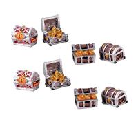 UKCOCO 8 Piezas Conjunto de Cofres del Tesoro de para Decoración Pequeña y Delicada para Peceras Adornos de Escritorio con Modelos Mediterráneos Submarinos