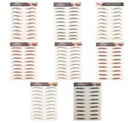 UKCOCO 8 Piezas Pegatina para Cejas Postizas Pegatinas de Maquillaje para Cejas 3d Efecto Pelo Adhesivas Impermeables Negro y Marrón Principiantes