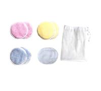 UKCOCO 8piezas Algodon Desmaquillante Discos Desmaquillantes Lavables De Tres Reutilizables Con Bolsa De Almacenamiento Para Limpieza Facial Casa