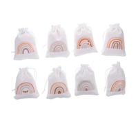UKCOCO 8piezas Bolsa De Arpillera Arcoíris Para Regalos De Fiesta Despedidas De Soltera y Graduaciones Cordón Bolsa De Obsequio De Graduación Bolsita Para Dulces