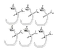 UKCOCO Abrazaderas De Luz De Aluminio Plateadas 6 Piezas Para Escenario, Ganchos Ajustables Para Truss De Tubos 30-52 Mm, Clips Metálicos Antideslizantes Para Soporte De Iluminación Profesional