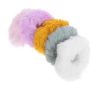 UKCOCO Accesorios el Cabello que Sujetan de Felpa Imitación de Pelo de Conejo 5 Coleteros Diseño Sencillo y Chic Color Aleatorio para Adultos Estilo en Temporada Fría