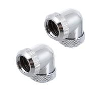 UKCOCO Adaptador Extensor de Latón Resistente al Óxido Accesorio Giratorio de 90, Color Plata, Paquete de 2 Piezas para Refrigeración Líquida PC