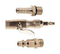 UKCOCO Adaptador Mandril Inflado Neumáticos Autoblocante de Latón Plateado, Conector Macho para Compresor de Aire, Boquilla Rápida para Coche y Moto, Herramienta Compacta