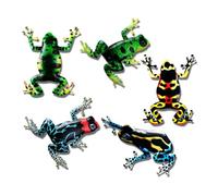 UKCOCO Adorno de Rana de Hierro para Decoración de Pared Interior y Exterior, Set de 5 Piezas Multicolor, Arte Mural Liviano y Resistente para Jardín, Patio y Terraza