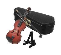UKCOCO Adorno Miniatura de Violín Soporte y Caja Decoración de Escritorio y Fotografía Accesorio Artístico para Hogar