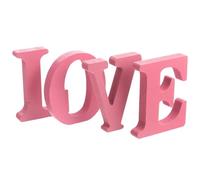 UKCOCO Adornos de Madera Love para San Valentín, Decoración Romántica de Letras de Amor en Color Rosa, Set de 4 Piezas Ligeras para Bodas, Fiestas y Hogar, Accesorio Decorativo Artesanal