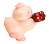 UKCOCO Adornos de muñecas de Cerdo Dibujos Animados Hola Animales Largo Modelo Animal diminuto de Resina Lindos Adornos de Escritorio Mini Animal de Resina Rosa