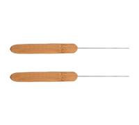 UKCOCO Agujas para Cebar Pesca con Mango de Madera y Acero Inoxidable, 2 Piezas para Manejo Versátil E Higiénico de Cebo Vivo en Pesca en Mar