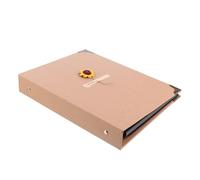 UKCOCO Álbum de Fotos DIY Vintage de Gran Capacidad Páginas Negras, Hecho a Mano en Papel Kraft Diseño de Girasoles, 1 Unidad para Recuerdos Familiares y Viajes