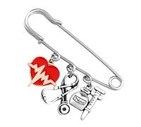 UKCOCO Alfiler de Estetoscopio para Mujer en Forma de Corazón, Broche de Enfermera Grande de Metal, Pin de Ropa Médico para Jeans y Accesorios, Adecuado para Obsequio y Uso Diario