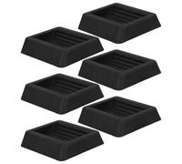 UKCOCO Almohadillas Antideslizantes para Muebles de Goma Negra 80x80 Mm, Copas Protectoras para Patas de Silla y Ruedas, Juego de 6 Unidades, Protector de Pisos de Madera y Baldosas,