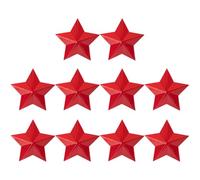 UKCOCO Aluminio Rojo Pins de Estrella de Cinco Puntas 4 CM, 10 Insignias Decorativas para Fiestas, Broches para Ropa, Reconocimiento Escolar